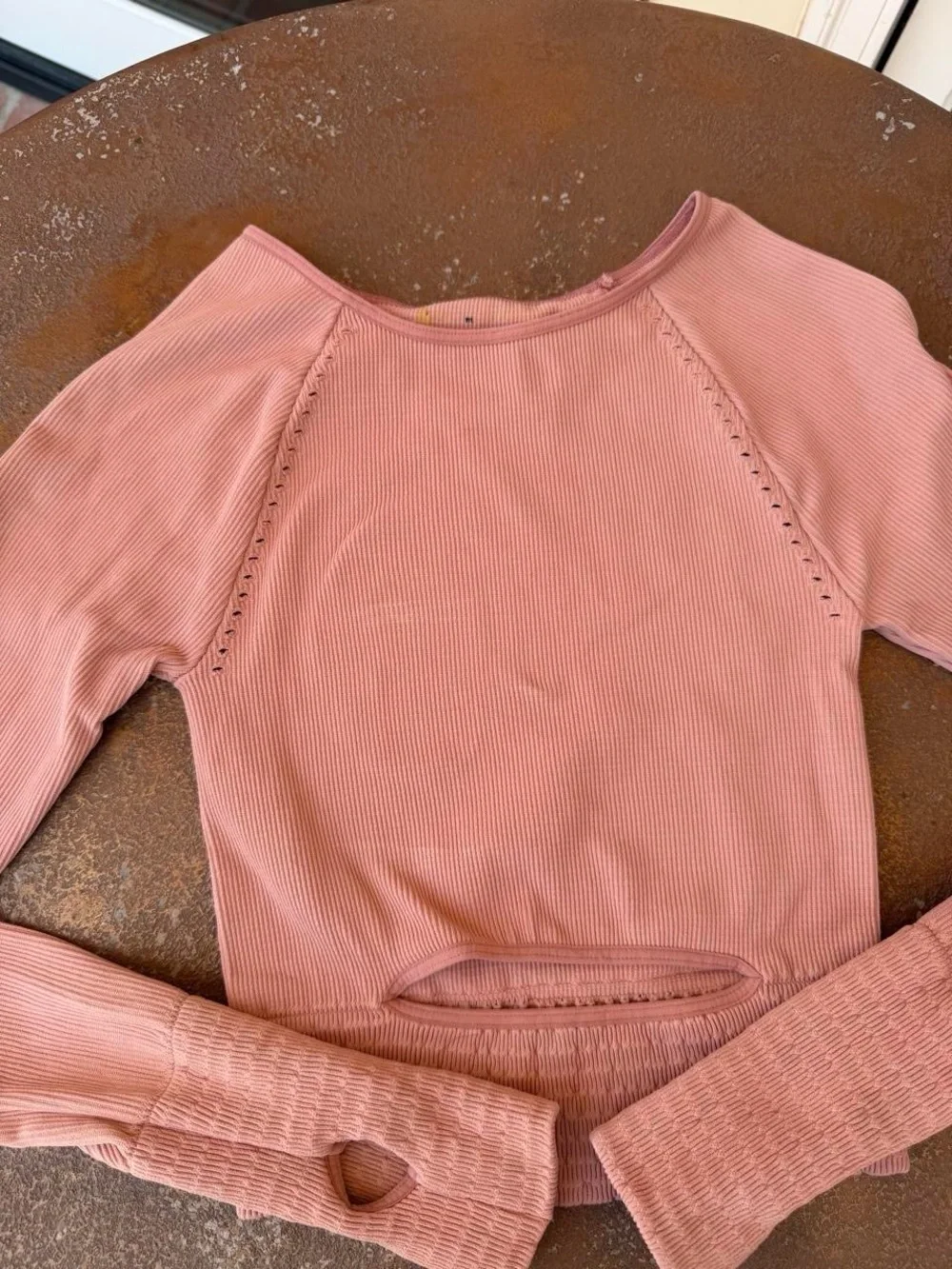 FREE PEOPLE MOVEMENT pink Cut It Out Long Sleeve sz xs/s #yogo